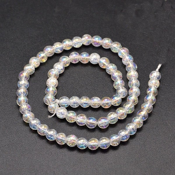 Electroplate Synthetic Crackle Quartz Bead Strands