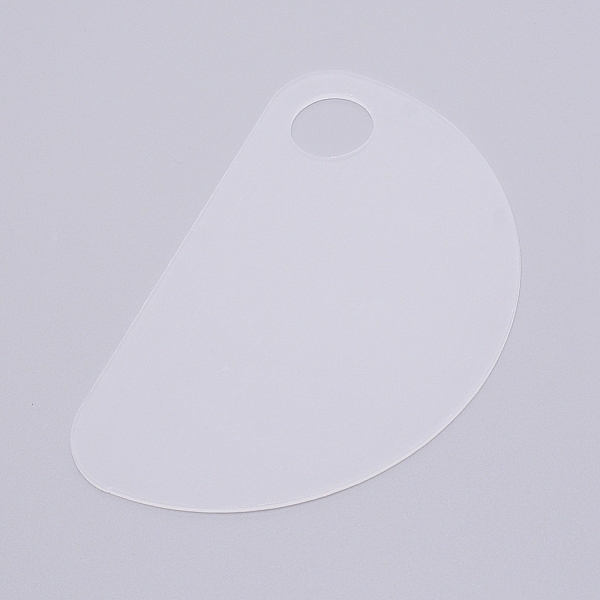 PandaHall Acrylic Color Palette, Painting Supplies, Half Round, White, 100x160x2mm, Hole: 26mm Acrylic Others White