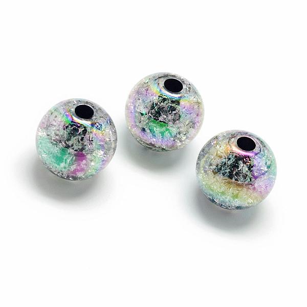 

PandaHall Crackle Style Acrylic Beads, AB Colour, Inside Color, Round, Colorful, 18mm, Hole: 4mm, about 150pcs/500g Acrylic Round