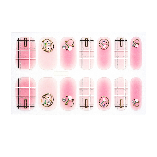 

PandaHall Full Cover Ombre Nails Wraps, Glitter Powder Color Street Nail Strips, Self-Adhesive, for Nail Tips Decorations, Pink, 24x8mm...