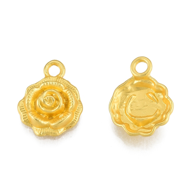 

PandaHall Alloy Pendants, Matte Style, Flower Charms, Matte Gold Color, 17x13.5x5mm, Hole: 2.5mm Alloy Flower