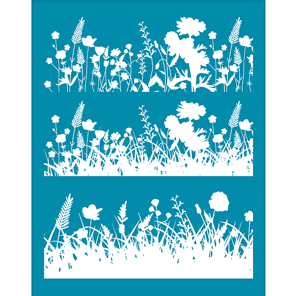

PandaHall Silk Screen Printing Stencil, for Painting on Wood, DIY Decoration T-Shirt Fabric, Flower Pattern, 100x127mm Nylon Flower Cyan