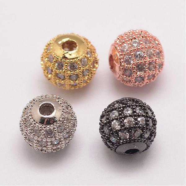 

PandaHall Brass Micro Pave Cubic Zirconia Beads, Round, Mixed Color, 8.5x8mm, Hole: 1.5mm Brass+Cubic Zirconia Round