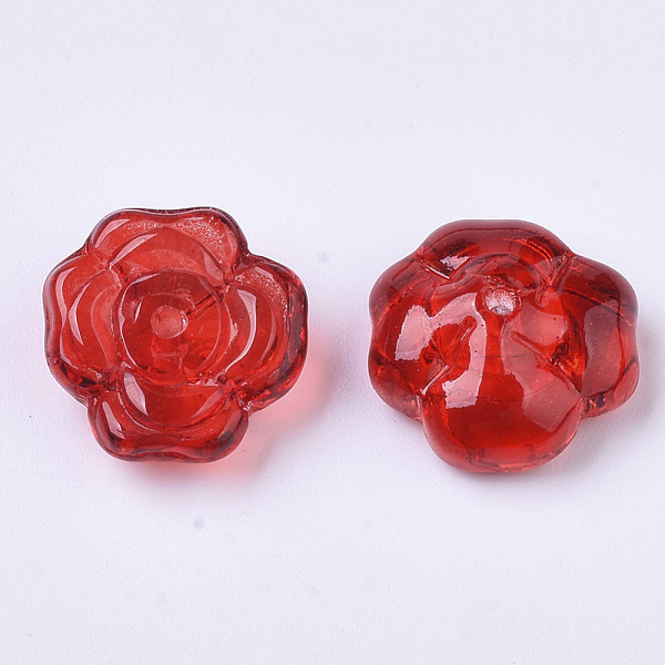 Transparent Spray Painted Glass Beads