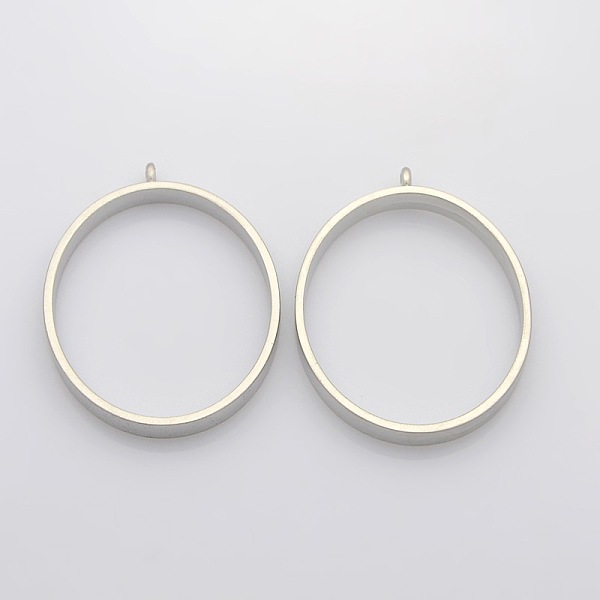 

PandaHall Matte Alloy Oval Pendants, Platinum, 50x39x5mm, Hole: 3mm: 3mm, 35x41mm inner diameter Alloy Oval