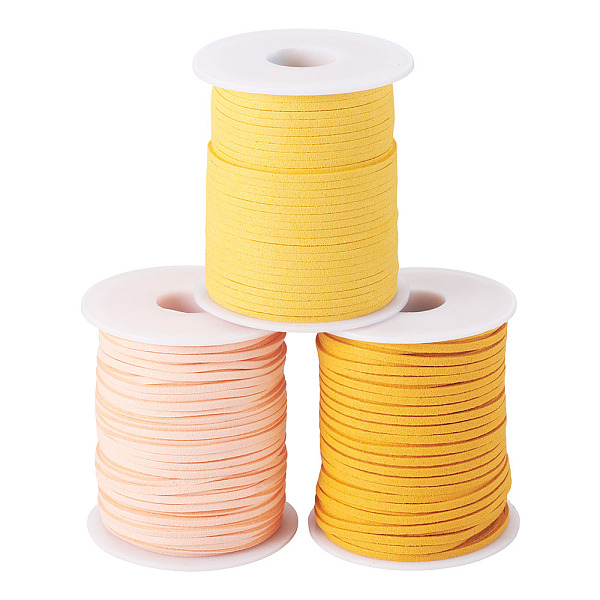 3 Rolls 3 Colors Faux Suede Cord