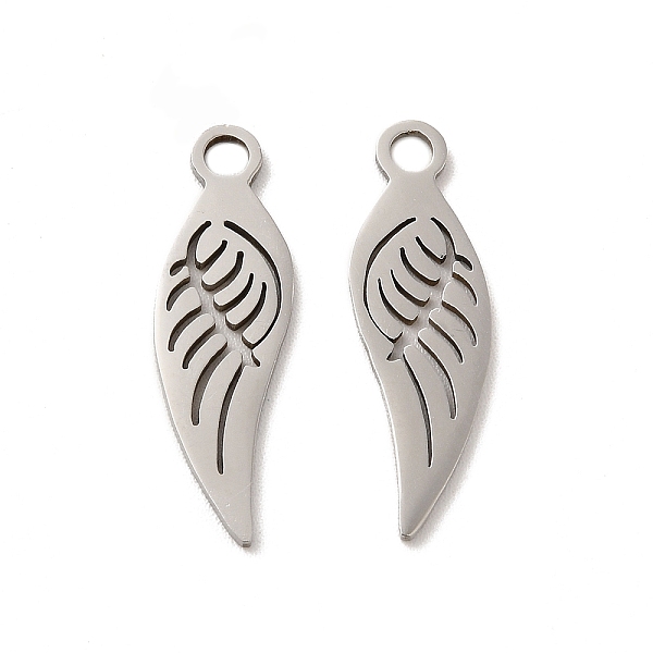 

PandaHall 201 Stainless Steel Pendants, Wing Charm, Stainless Steel Color, 22x7x1mm, Hole: 2mm 201 Stainless Steel Wing