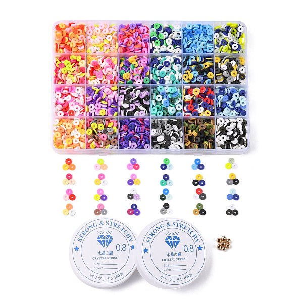 

PandaHall DIY Heishi Surfer Bracelet Making Kit, Including 168g Disc/Flat Round Polymer Clay Beads, CCB Plastic Beads, Elastic Thread, Mixed..., Multicolor