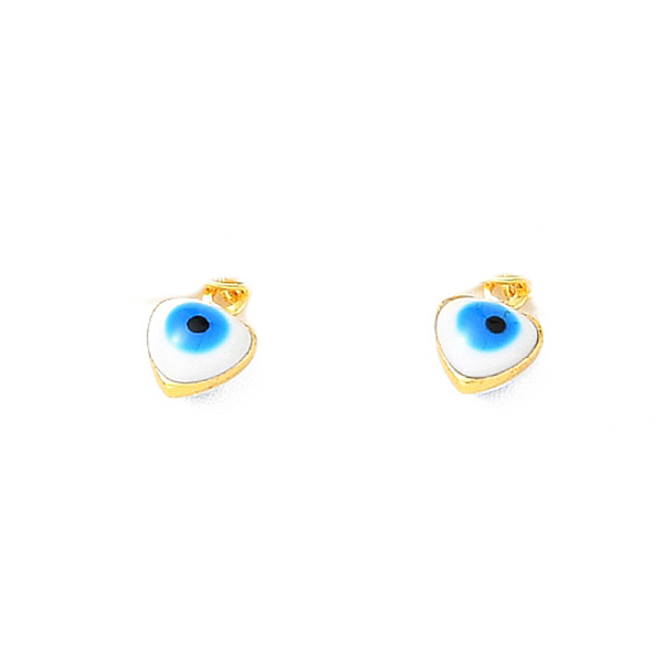 

PandaHall Brass Pendants, with Enamel, Heart with Evil Eye, Long-Lasting Plated, Golden, 7.5x5.5x3.5mm Brass+Enamel Heart