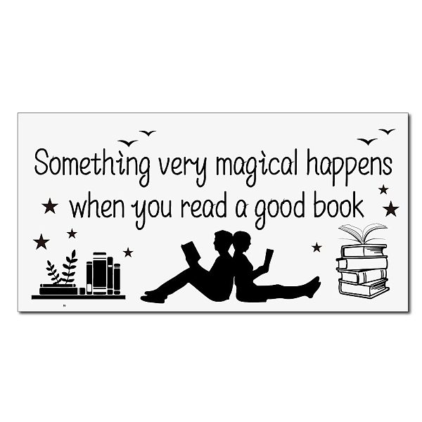 

PandaHall CREATCABIN Reading Wall Decal Inspirational Quote Sticker Decor Art Sign for Reading Room Study Bookstore Classroom Library 23 x..., Black