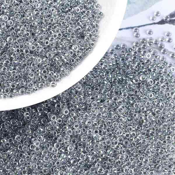 

PandaHall MIYUKI Round Rocailles Beads, Japanese Seed Beads, (RR3204) Magic Smoke Patina Lined Crystal, 15/0, 1.5mm, Hole: 0.7mm, about..., Gray