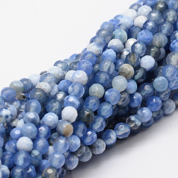 

PandaHall Faceted Natural Agate Round Beads Strands, Dyed, Cornflower Blue, 4mm, Hole: 1mm, about 92pcs/strand, 15.3 inch Natural Agate...