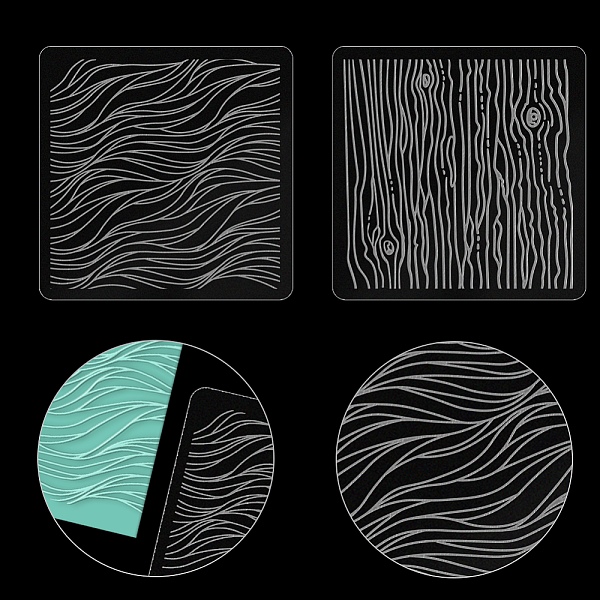 

PandaHall Acrylic Clay Texture Boards, Square, Others, 100x100mm, 2pcs/set Acrylic Others Clear
