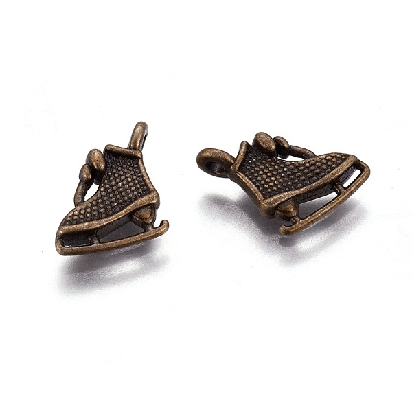 

PandaHall Tibetan Style Alloy Sport Pendants, Ice Skate Charm, Cadmium Free & Lead Free, Antique Bronze, 15x10x4mm, Hole: 1.5mm Alloy Shoes