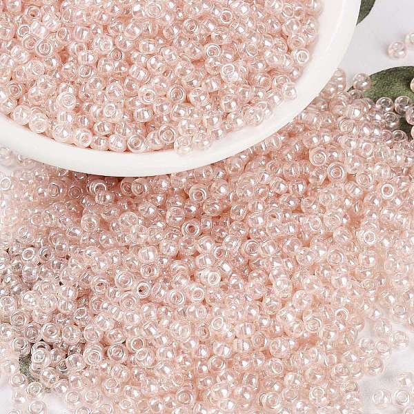 

PandaHall MIYUKI Round Rocailles Beads, Japanese Seed Beads, 8/0, (RR365) Light Shell Pink Luster, 3mm, Hole: 1mm, about 2111~2277pcs/50g...