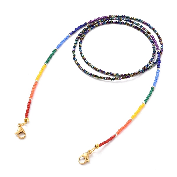 

PandaHall Eyeglasses Chains, Neck Strap for Eyeglasses, with FGB Round Glass Seed Beads, Brass Crimp Beads Covers, 304 Stainless Steel...