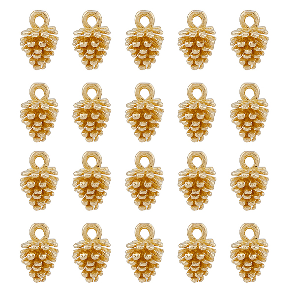 

PandaHall SUPERFINDINGS 20Pcs Brass Pendants Pine Cone Charms Pendants Unplated Brass Dangle Pendants for DIY Jewelry Making DIY Craft, Hole...