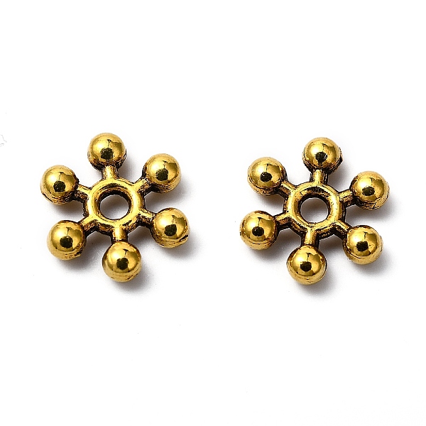 

PandaHall Tibetan Style Alloy Spacer Beads, Snowflake, Cadmium Free & Lead Free, Antique Golden, 8x7x2mm, Hole: 1.5mm Alloy Snowflake