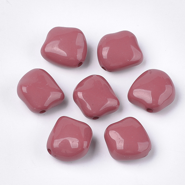 

PandaHall Acrylic Beads, Nuggets, Pale Violet Red, 23.5x23x12.5mm, Hole: 2.5mm, about 125pcs/500g Acrylic Nuggets Pink