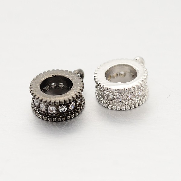 

PandaHall Brass Micro Pave Cubic Zirconia Tube Bails, Loop Bails, Clear, Lead Free, Inner Diameter: Cadmium Free, Mixed Color, 8.5x7x3mm...