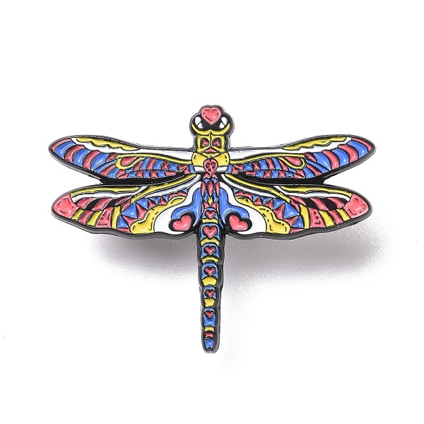 

PandaHall Dragonfly Enamel Pin, Animal Alloy Badge for Backpack Clothes, Electrophoresis Black, Colorful, 30.5x40x1.5mm, Pin: 1.3mm..., Clear
