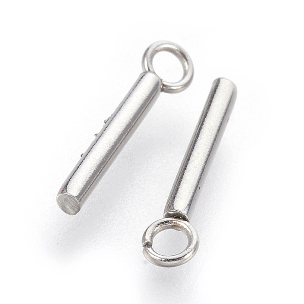 

PandaHall 202 Stainless Steel Pendants, Bar, Stainless Steel Color, 13x1.5mm, Hole: 1.5mm 202 Stainless Steel Column