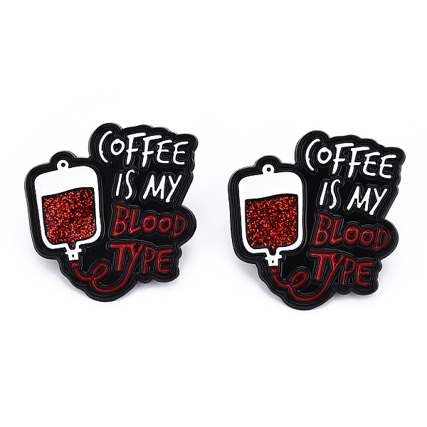 

PandaHall Word Coffee Is My Blood Type Enamel Pin, Medical Alloy Badge for Backpack Clothes, Electrophoresis Black, Red, 34x33x1.5mm, Pin...