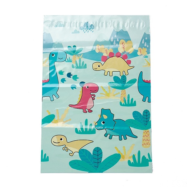 

PandaHall PE Plastic Self-Adhesive Packing Bags, Pale Turquoise, Rectangle, Dinosaur Pattern, 37.5~37.7x25.4~25.5x0.01cm Plastic Dinosaur
