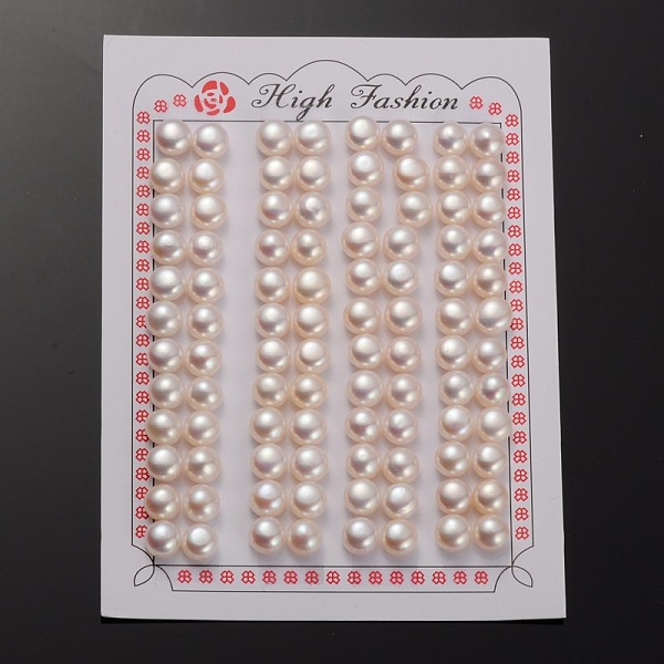

PandaHall Natural Cultured Freshwater Pearl Beads, Half Drilled, Rondelle Bisque, 7~7.5x5mm, Hole: 0.8mm Pearl Rondelle Orange