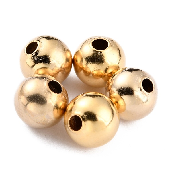 

PandaHall Brass Beads, Long-Lasting Plated, Round, Real 24K Gold Plated, 7mm, Hole: 1.8mm Brass Round