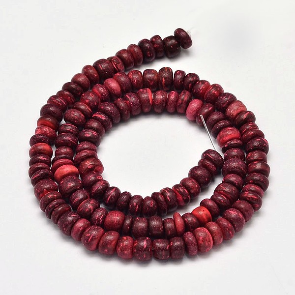 

PandaHall Natural Coconut Rondelle Bead Strands, Brown, 4~8x2~6mm, Hole: 1mm, about 108pcs/strand, 15 inch Coconut Rondelle Brown