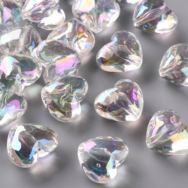 

PandaHall Transparent Acrylic Beads, AB Color Plated, Heart, Clear AB, 16x19.5x11mm, Hole: 2mm Acrylic Heart White