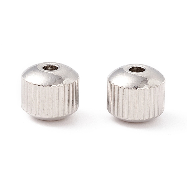

PandaHall 201 Stainless Steel Beads, Round, Stainless Steel Color, 8x7mm, Hole: 2mm 201 Stainless Steel Round