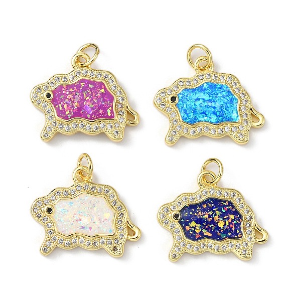 

PandaHall Brass Micro Pave Cubic Zirconia Pendants, with Synthetic Opal and Jump Ring, Real 18K Gold Plated, Sheep, Real 18K Gold Plated..., Multicolor