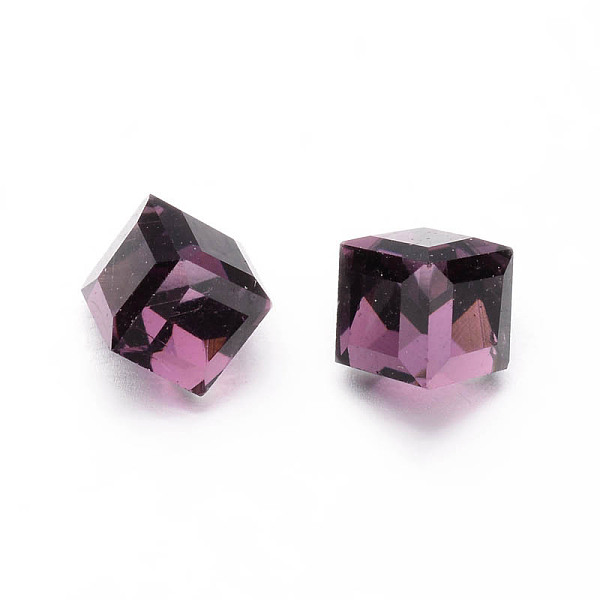 

PandaHall Faceted Cube Glass Cabochons, Indigo, 8x8x8mm Glass Cube Purple