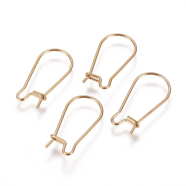 

PandaHall Ion Plating(IP) 304 Stainless Steel Hoop Earrings Findings Kidney Ear Wires, Golden, 20x10x0.7mm, 21 Gauge 304 Stainless Steel