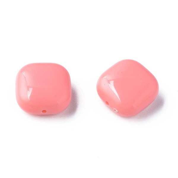 

PandaHall Opaque Acrylic Beads, Square, Light Coral, 15x15x7.5mm, Hole: 1.2mm, about 375pcs/500g Acrylic Square