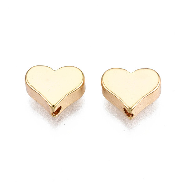 

PandaHall Brass Beads, Heart, Real 18K Gold Plated, 6.5x8x3mm, Hole: 1.2mm Brass Heart