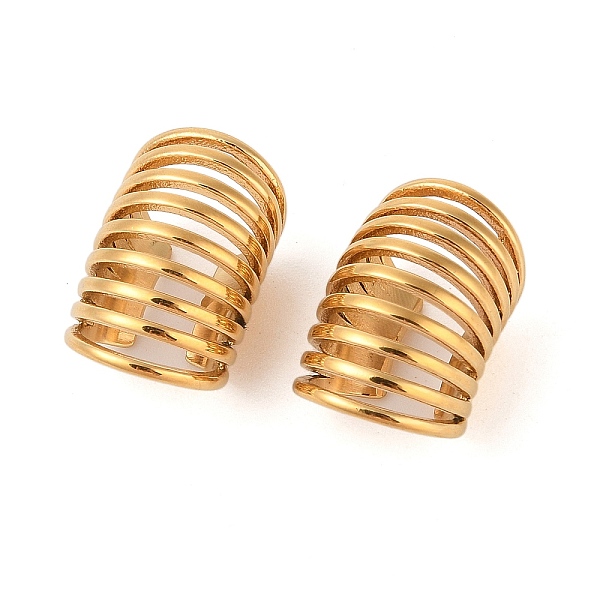 304 Stainless Steel Spring Shape Cuff Earrings For Women