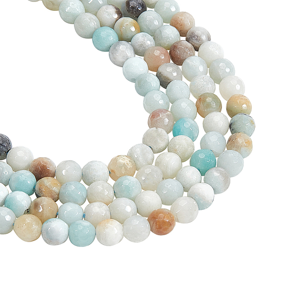 

PandaHall 2 Strands Natural Frosted Flower Amazonite Round Beads Strands, 4mm, Hole: 1mm, 96pcs/strand, 15.5 inch Flower Amazonite Round