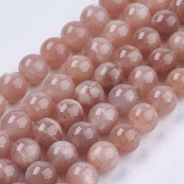 

PandaHall Natural Sunstone Beads Strands, Round, 8mm, Hole: 1mm, about 48pcs/strand, 15.7 inch Sunstone Round Red
