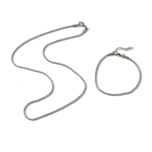 

PandaHall 304 Stainless Steel Link Chain Bracelets & Necklaces, Jewelry Set for Men Women, Stainless Steel Color, 17-5/8 inch(44.7cm), 6-5/8...