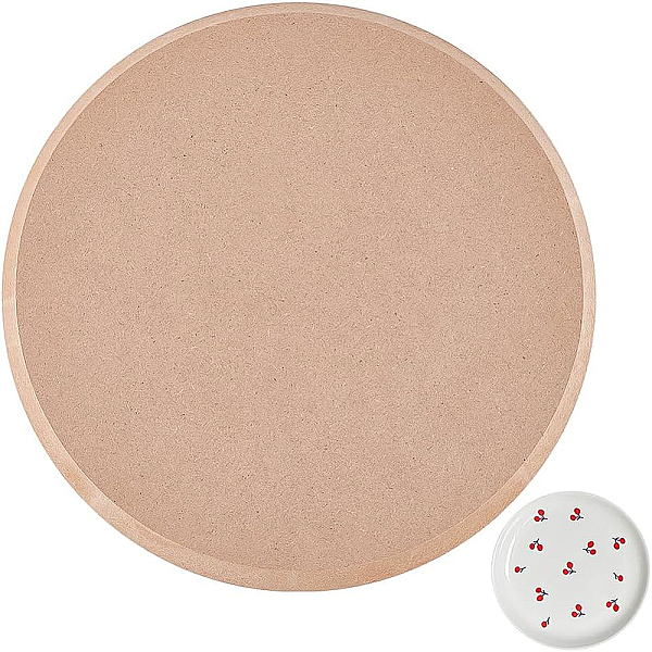 

PandaHall BENECREAT Pottery Tools Ceramic Plate Forming Mold, Round Wooden Concentric Geometric Figure Rail for DIY Ceramic Cutting and..., Orange