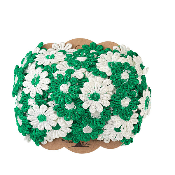 

PandaHall Colorful Polyester Lace Trim, Daisy Pattern, Light Sea Green, 1"(25mm), 15yards(13.72m/roll) Polyester