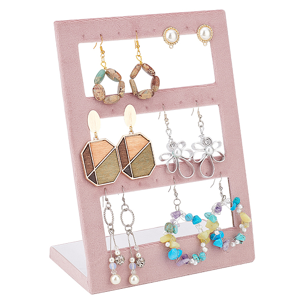 

PandaHall FINGERINSPIRE Velvet Earring Display Board Pink 24 Holes Earrings Display Stands L-Shape Ear Studs Display Holder Jewelry Earring...