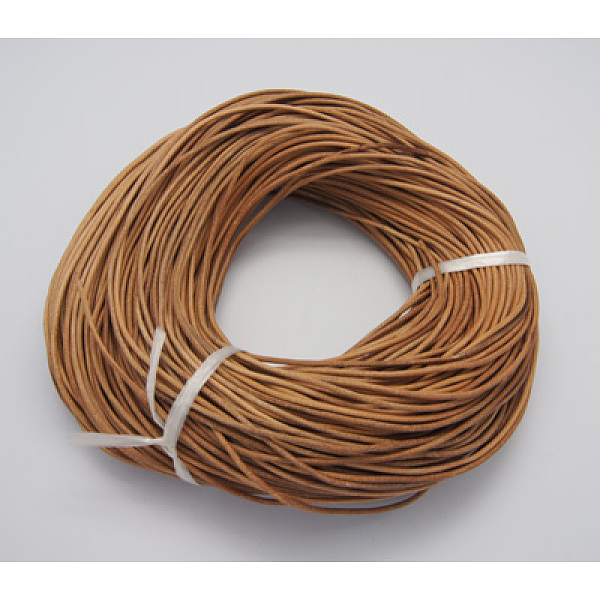 

PandaHall Cowhide Leather Cord, Leather Jewelry Cord, Peru, Size: about 1mm in diameter, about 109.36 yards(100m)/bundle Cowhide Round Brown